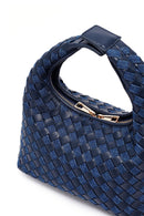 Women's Blue Long Strap Braided Mini Handbag | Derimod