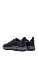 Men's Black Thick Sole Leather Casual Sneakers | Derimod