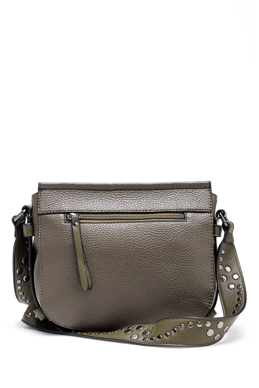 Women's Green Faux Leather Shoulder Bag