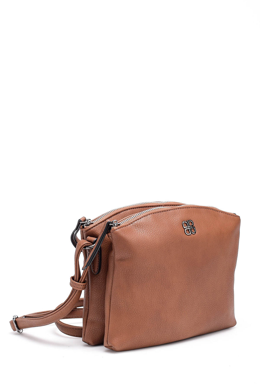 Women's Camel Synthetic Leather Shoulder Bag