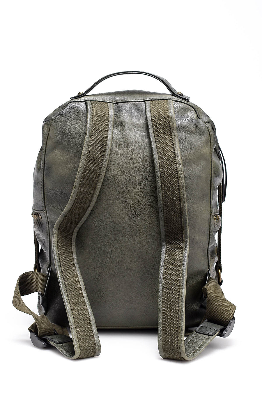 Women's Green Faux Leather Backpack