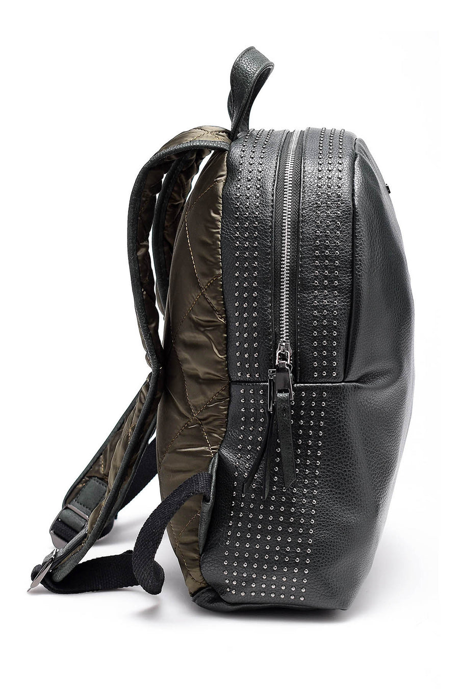 Women's Green Faux Leather Backpack