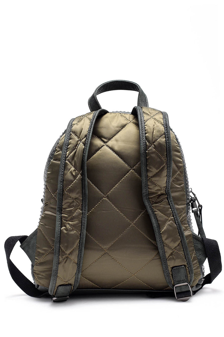 Women's Green Faux Leather Backpack