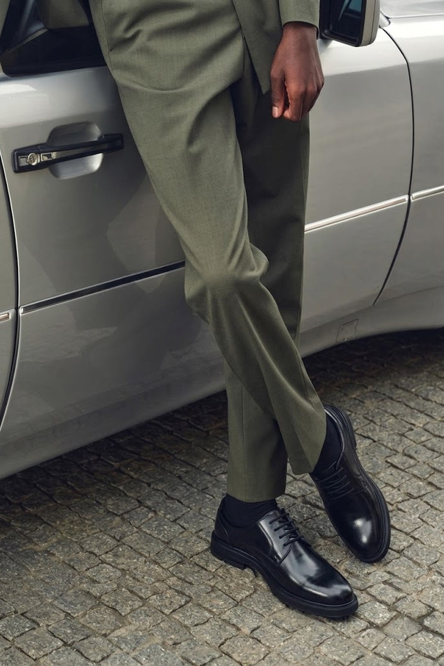 Male Black Lace-Up Leather Casual Shoes