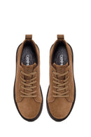 Male Brown Lace-Up Thick-Soled Suede Leather Sneaker | Derimod
