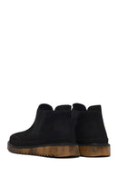 Male Black Nubuck Leather Chelsea Boots | Derimod