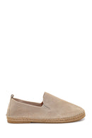 Men's Beige Suede Leather Espadrille | Derimod