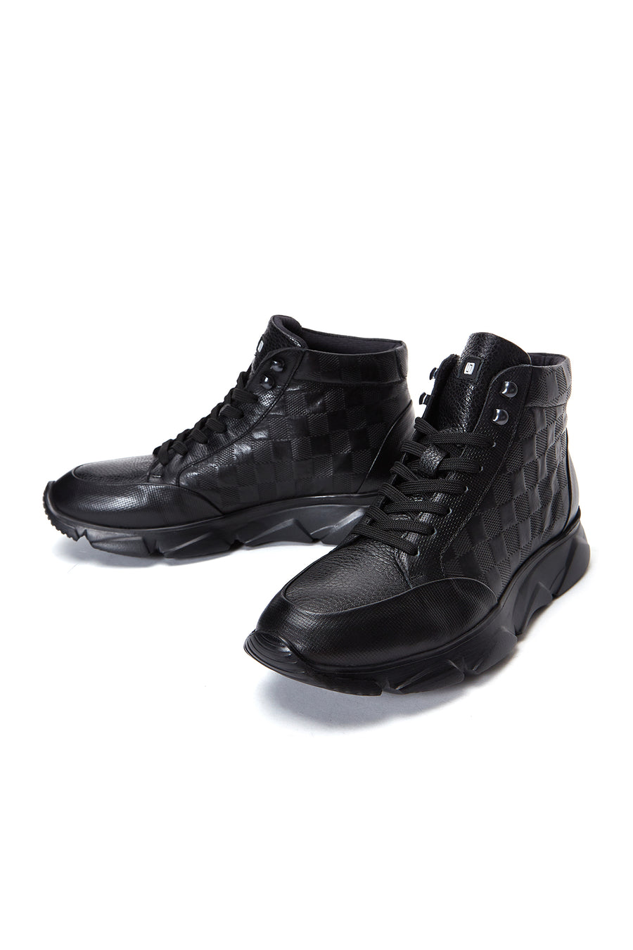 Erkek Siyah Deri Bilekli Sneaker Bot