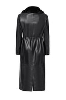 Juliet Women's Black Fur Leather Coat | Derimod