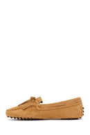 Kadın Camel Püsküllü Süet Deri Loafer | Derimod