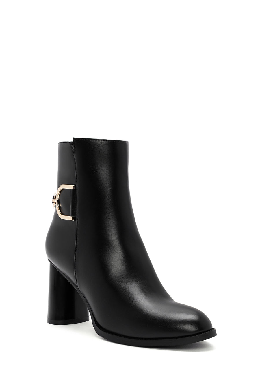 Women's Black Accessory Detailed Zippered Thick Heeled Boots
