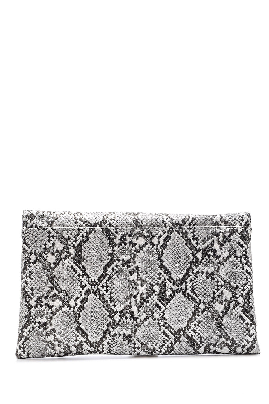 Women's Crocodile Patterned Clutch Bag