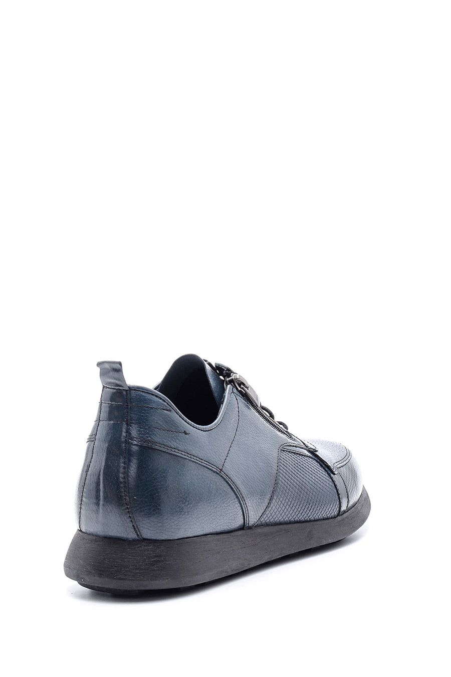 Men's Leather Shoes with Zipper Detail