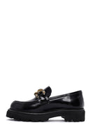 Kadın Siyah Rugan Deri Tokalı Casual Loafer | Derimod