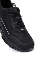 Erkek Siyah Bağcıklı Kalın Tabanlı Kumaş Sneaker | Derimod