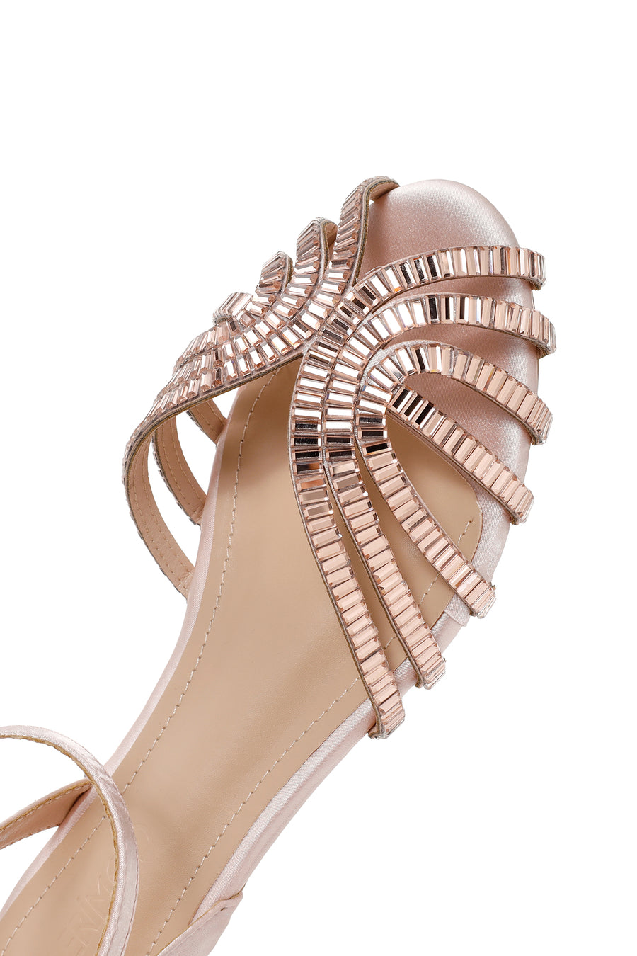 Women's Pink Ankle Strap Stone Sandals