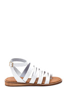 Women's Casual Leather Sandals with Flip Flop Detail | Derimod