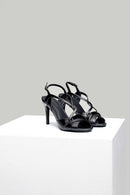 Women's Black Faux Leather Sandals | Derimod