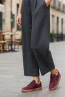 Kadın Bordo Bağcıklı Süet Deri Sneaker | Derimod