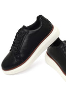 Erkek Siyah Bağcıklı Kalın Tabanlı Sneaker | Derimod