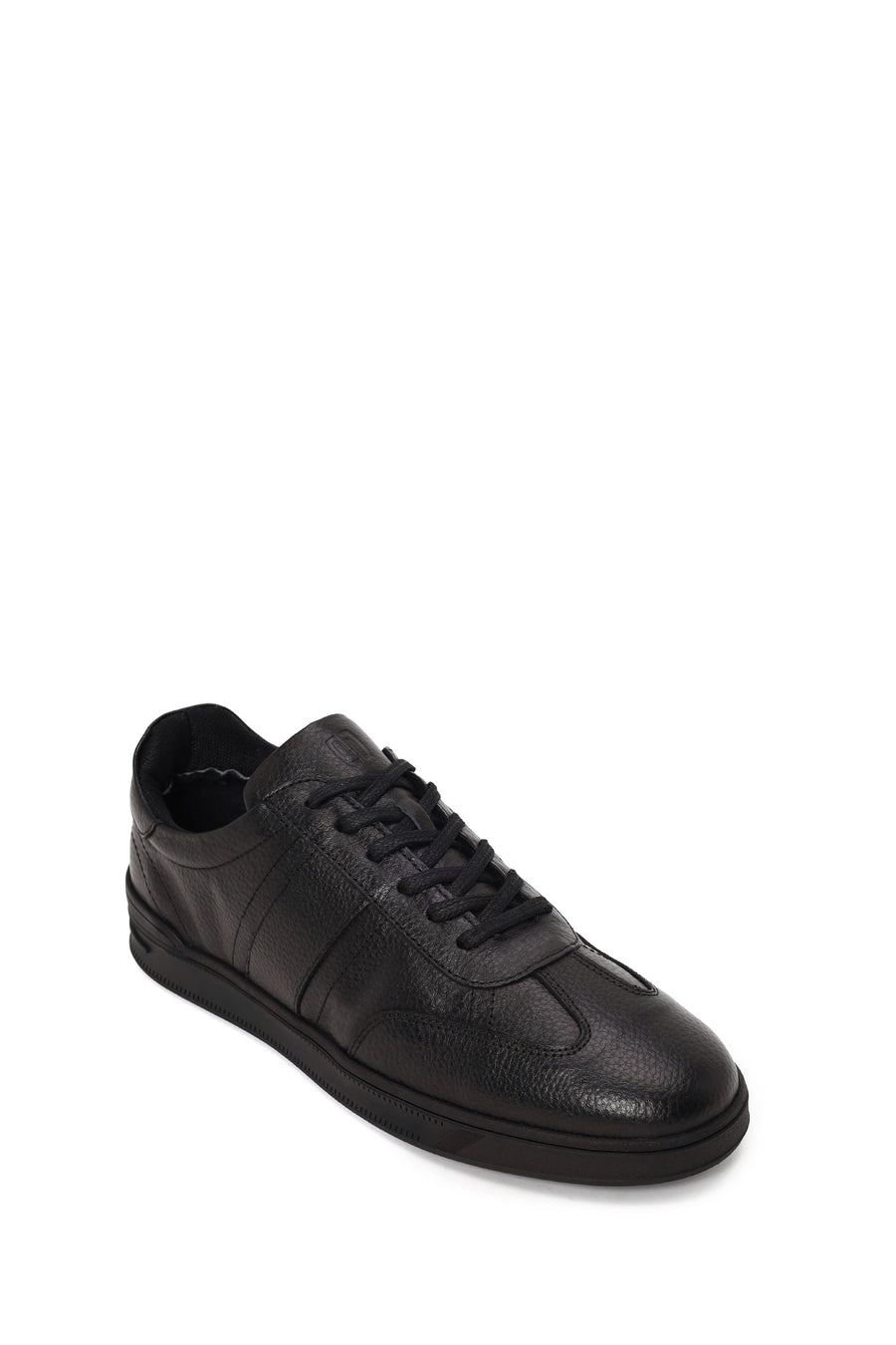 Erkek Siyah Bağcıklı Deri Sneaker