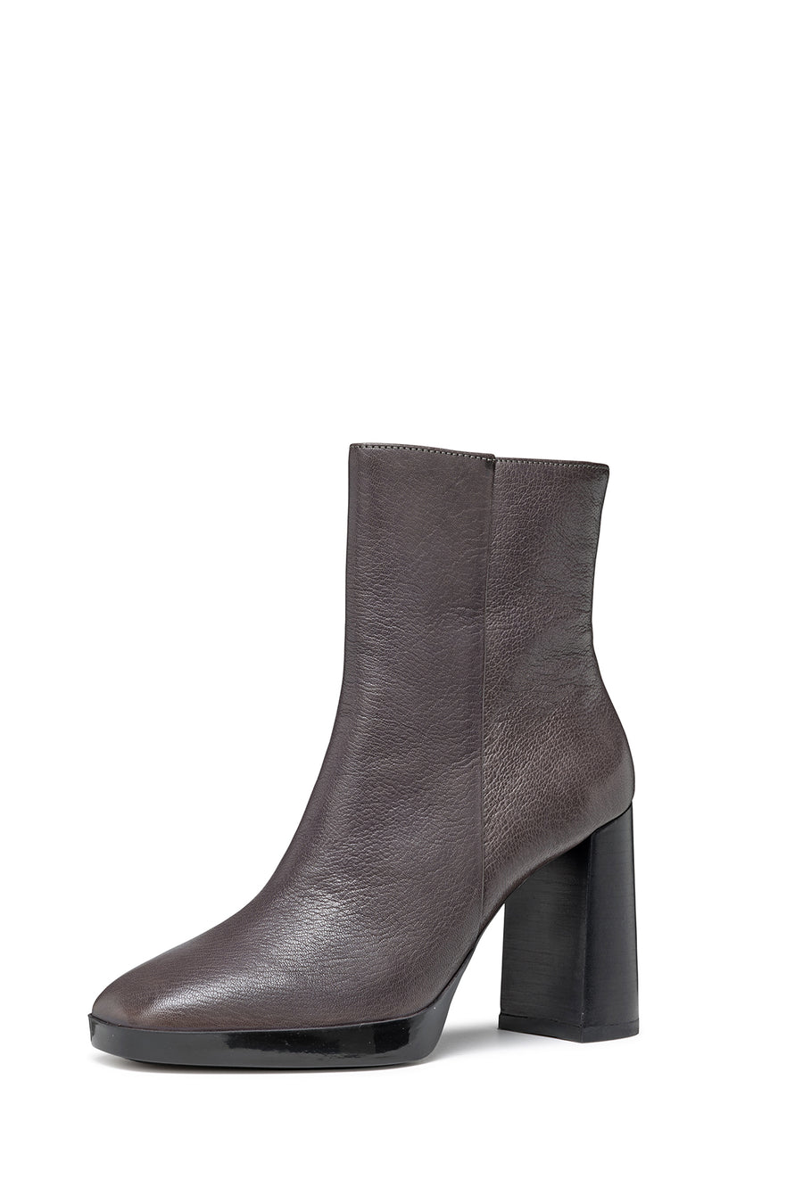 Geox Women's Grey Teulada Zippered Thick Heel Leather Boots
