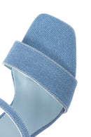 Women's Blue Thin Heeled Slippers | Derimod