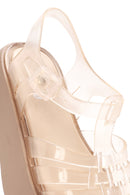 Women's Beige Ankle Buckle Thick Soled Jelly Sandals | Derimod