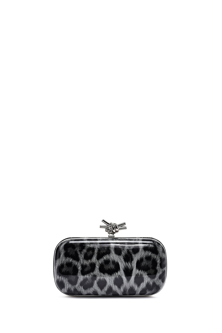 Kadın Siyah Leopar Desenli Uzun Zincir Asklı Mini Kutu Abiye Çanta