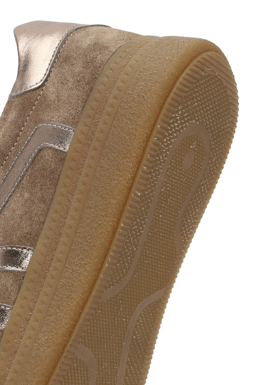 Kadın Bej Bağcıklı Charmlı Süet Deri Sneaker