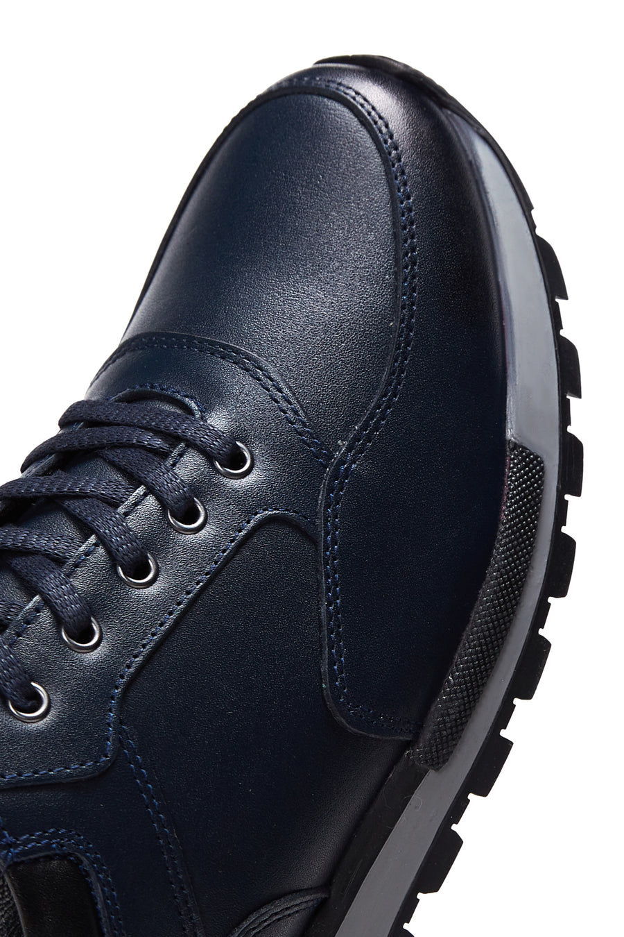Erkek Lacivert Deri Sneaker