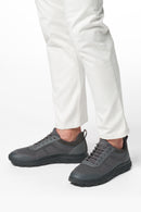 Geox Men's Grey Spherica Lace-Up Leather Sneakers | Derimod