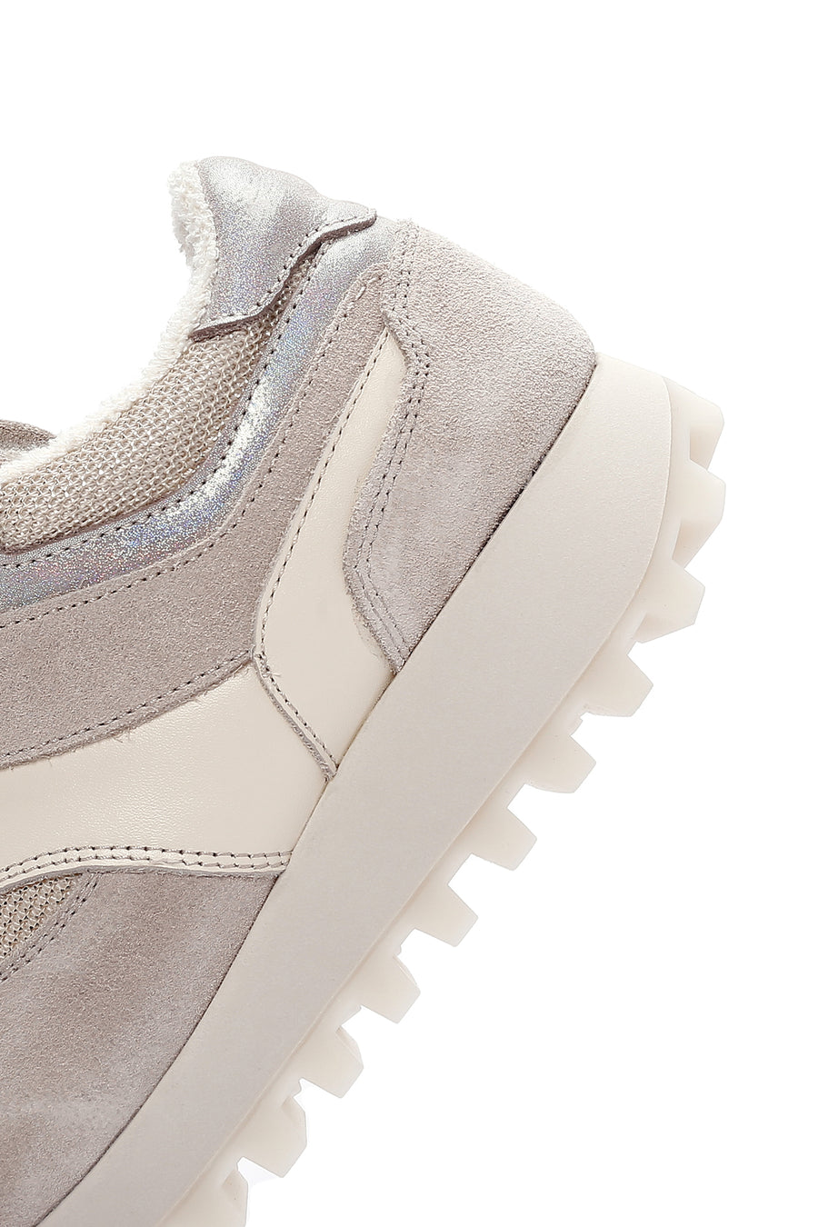 Kadın Bej Kalın Tabanlı Deri Sneaker