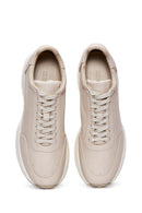 Men's Beige Leather Sneaker | Derimod
