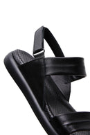 Women's Black Leather Comfort Sandals | Derimod