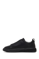 Men's Black Thick-Soled Leather Sneaker | Derimod