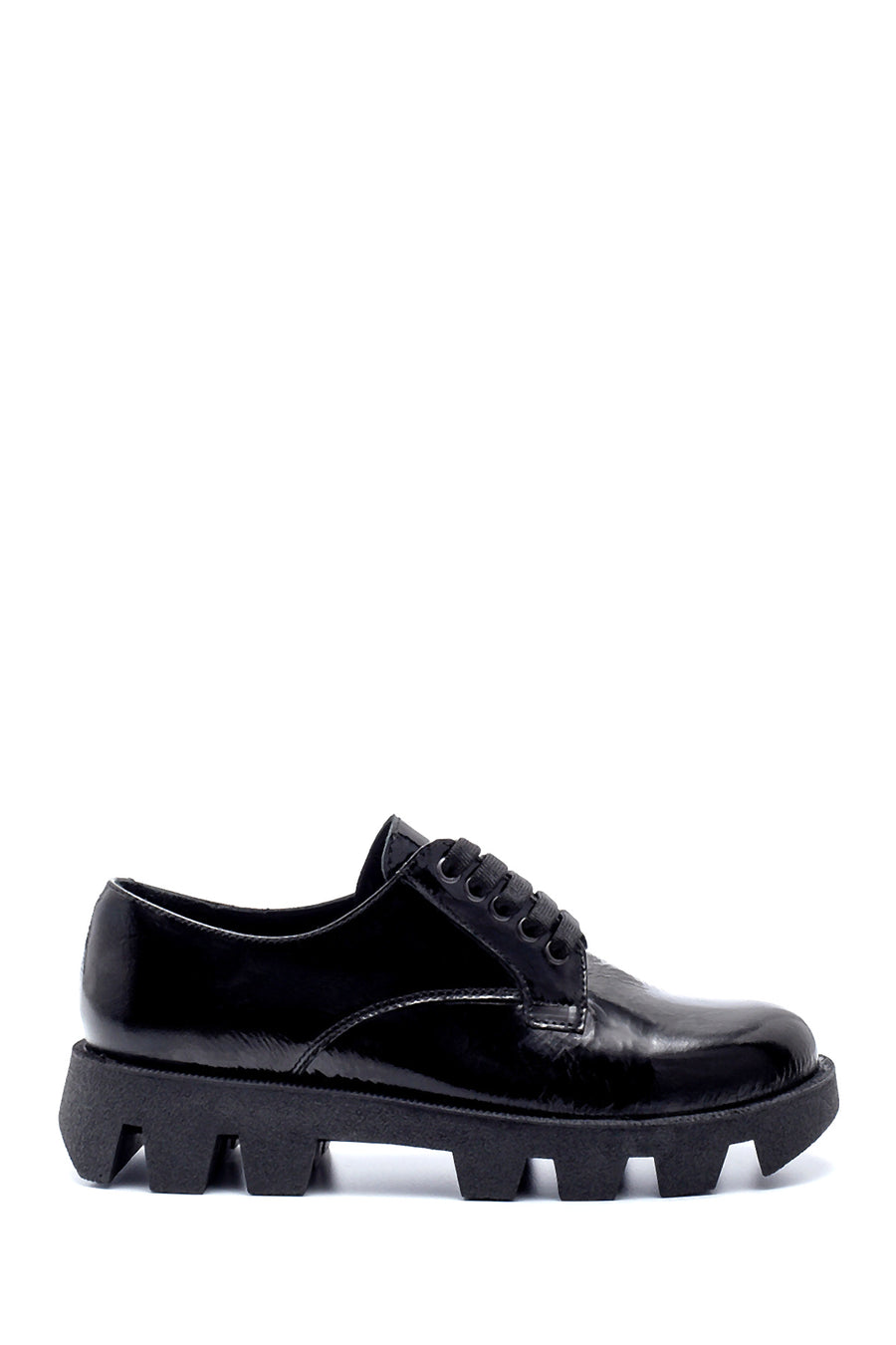 Women's Leather Patent Leather Thick Soled Oxford Shoes 20WFD240716 | Derimod