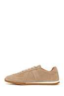 Male Beige Lace-up Suede Leather Sneaker | Derimod