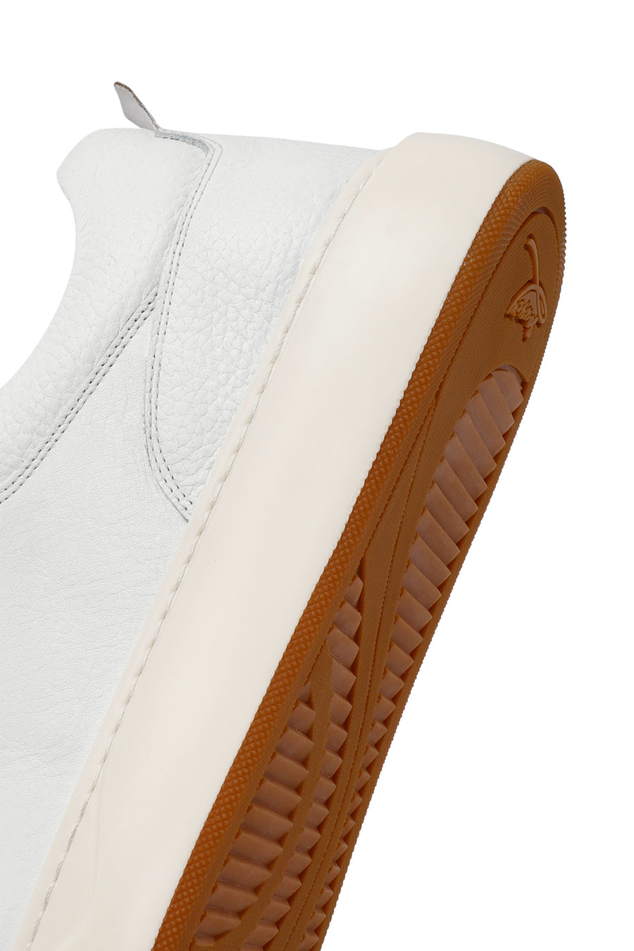 Erkek Beyaz Bağcıklı Kalın Tabanlı Deri Sneaker