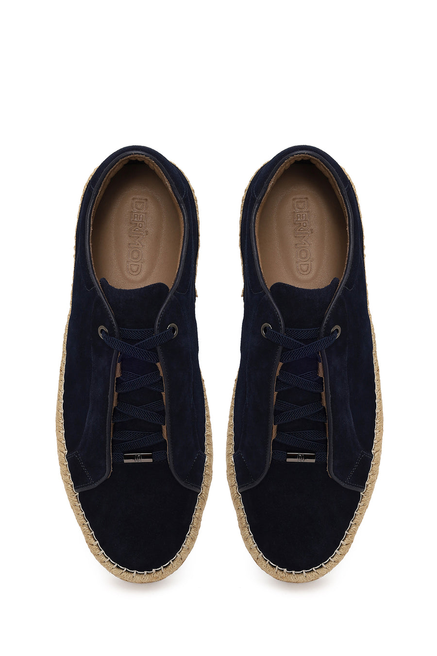 Erkek Lacivert Kalın Tabanlı Süet Deri Sneaker