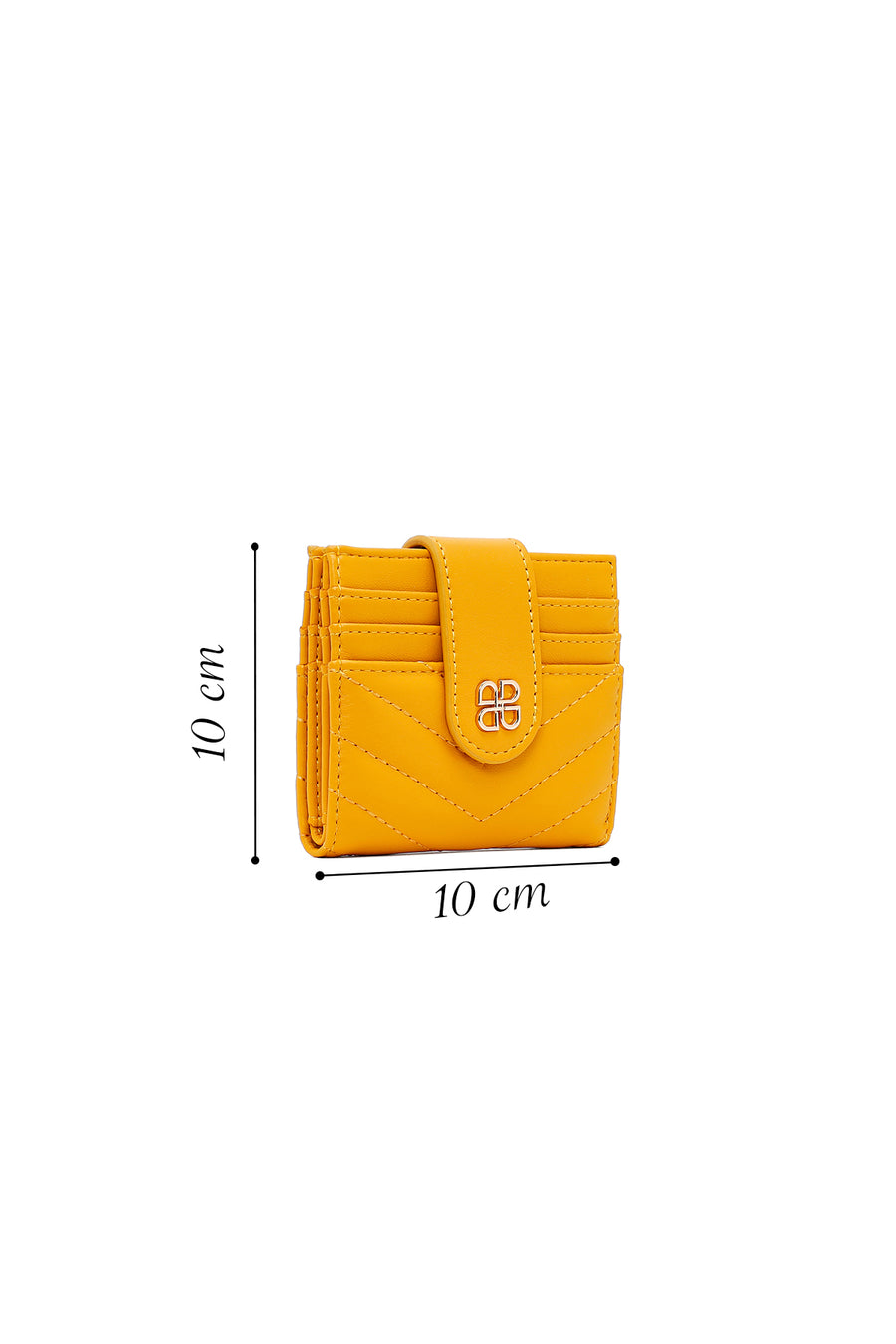 Woman Yellow Quilted Card Holder