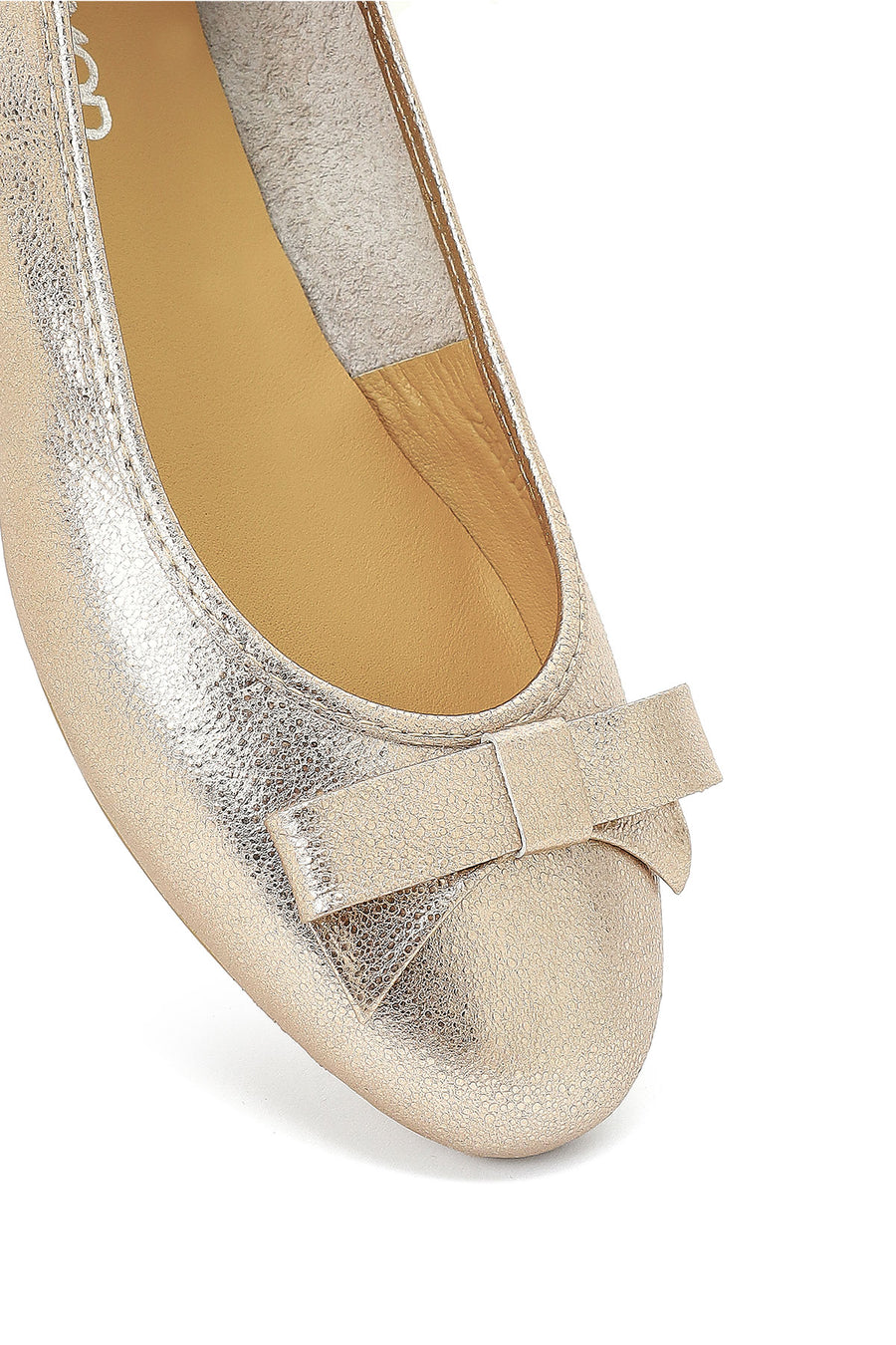 Women's Gold Metallic Leather Ballet Flat
