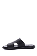 Men's Leather Printed Slippers | Derimod