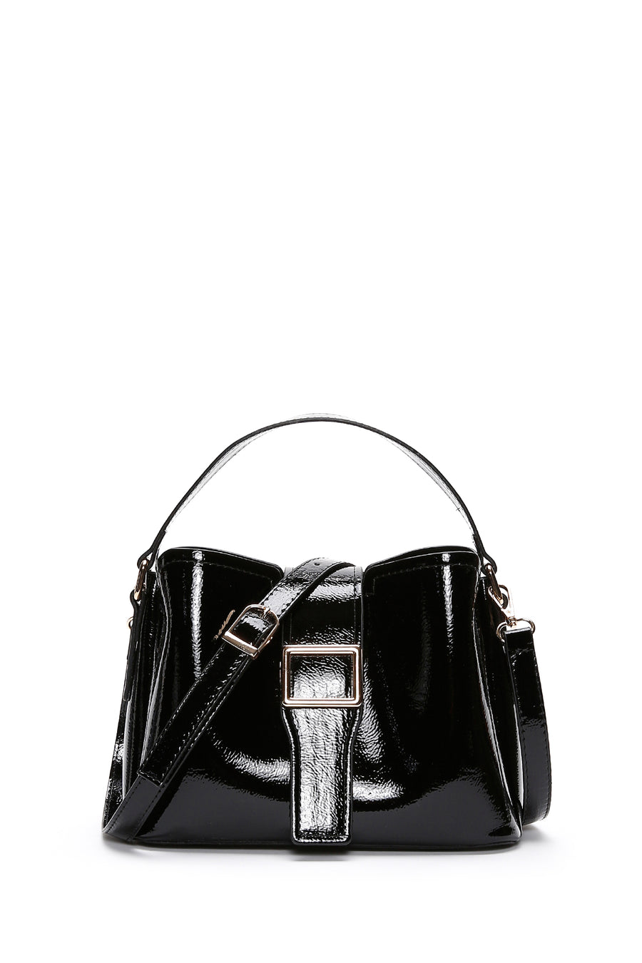 Women's Black Patent Leather Handbag 22WBD210616 | Derimod