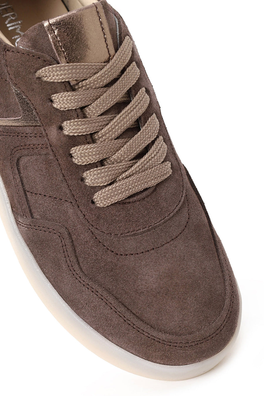 Kadın Vizon Bağcıklı Süet Deri Sneaker
