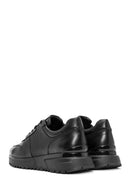 Erkek Siyah Bağcıklı Kalın Tabanlı Deri Sneaker | Derimod