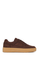 Kadın Kahverengi Bağcıklı Süet Sneaker | Derimod