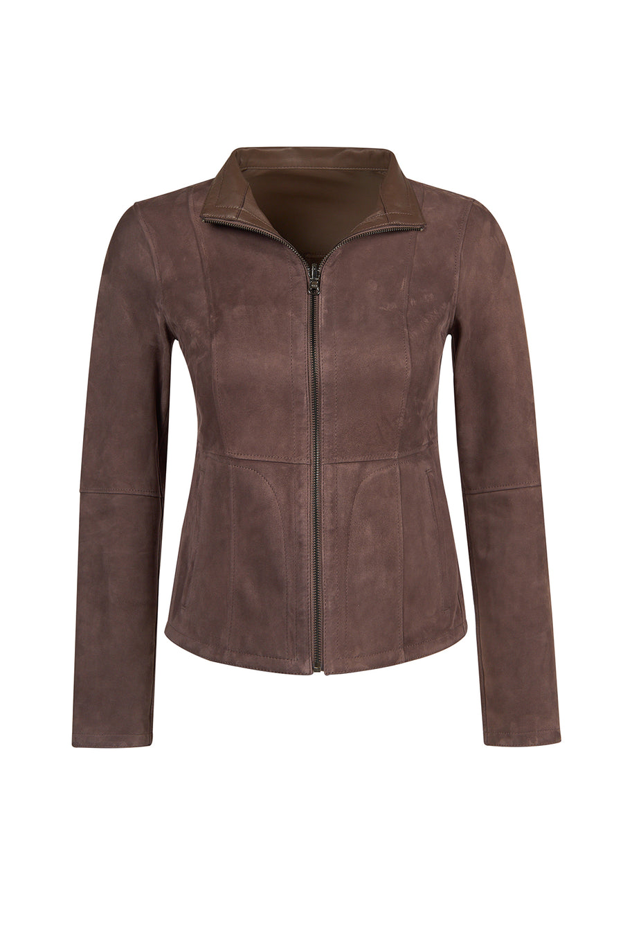 Lucy Woman Gray Double-Sided Leather Suede Jacket
