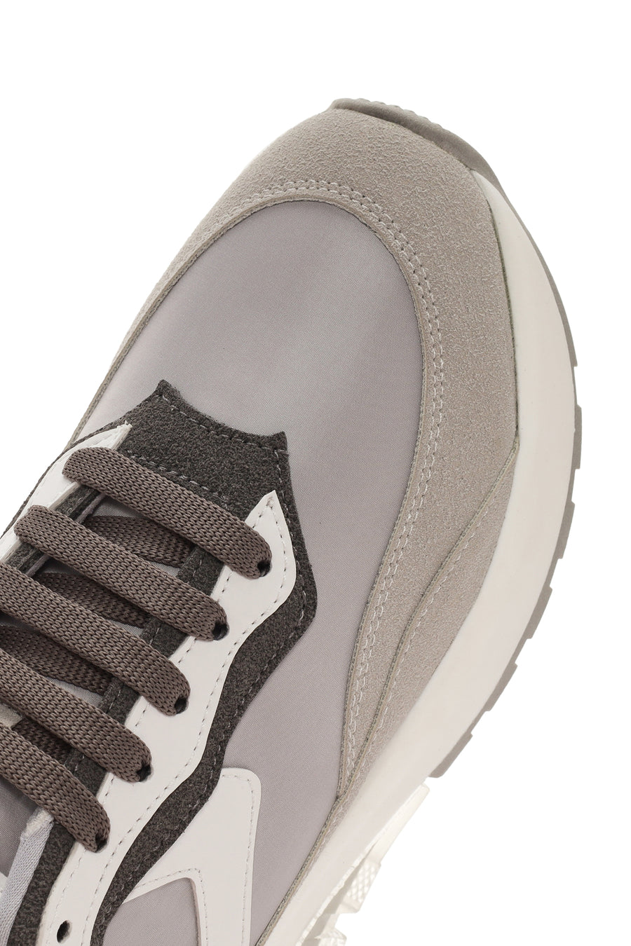 Women's Gray Lace-up Thick-Sole Sports Sneaker