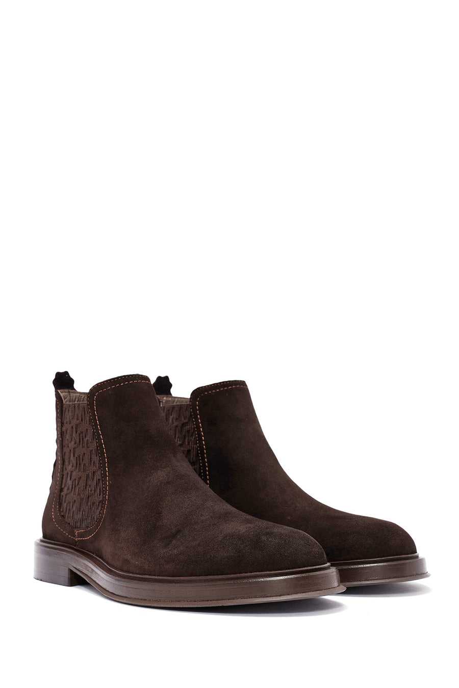 Men's Brown Suede Leather Chelsea Boots